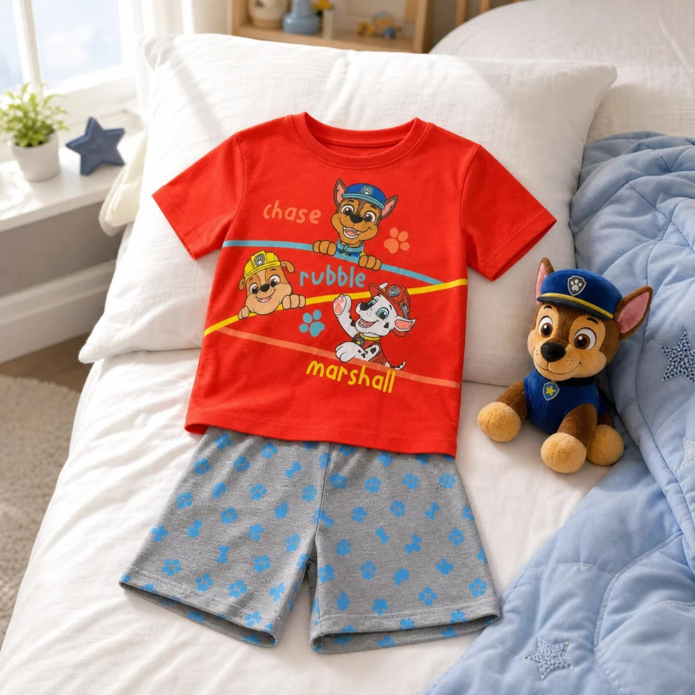 Paw Patrol Chase Kinder Jungen Schlafanzug Pyjama kurz Nachtwäsche 98-128 - WS-Trend.de