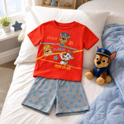 Paw Patrol Chase Kinder Jungen Schlafanzug Pyjama kurz Nachtwäsche 98-128 - WS-Trend.de