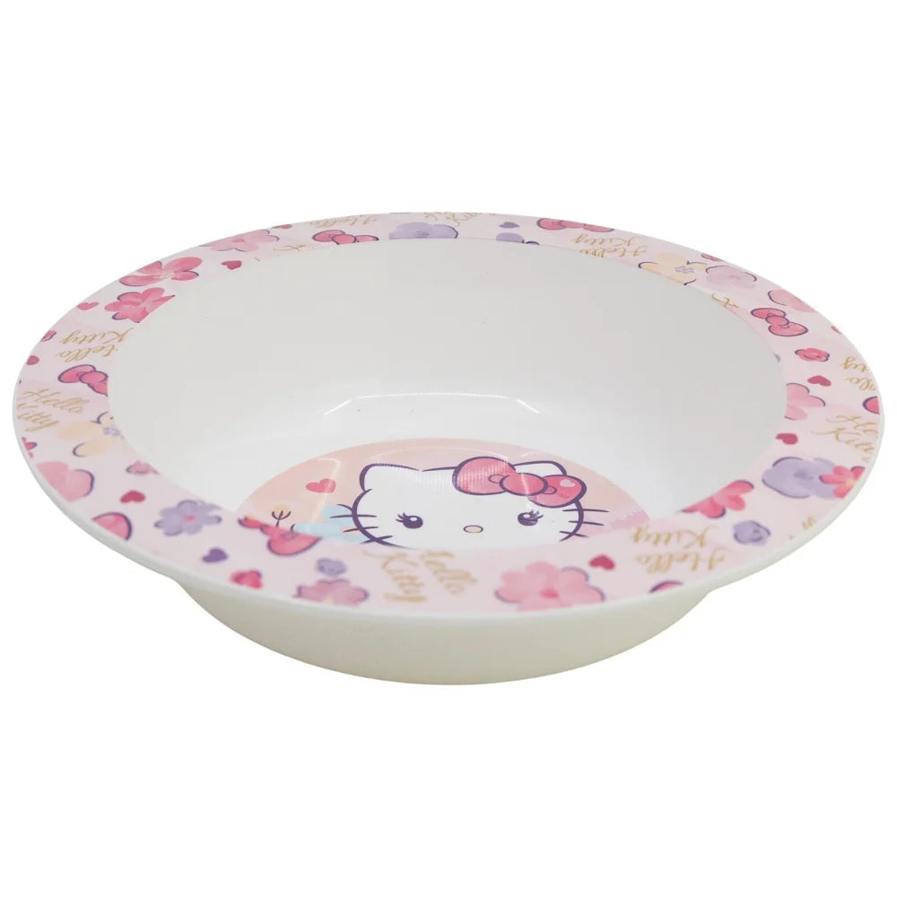 Hello Kitty Kinder Geschirr-Set 3 teilig Becher (260 ml) Teller Schüssel - WS-Trend.de