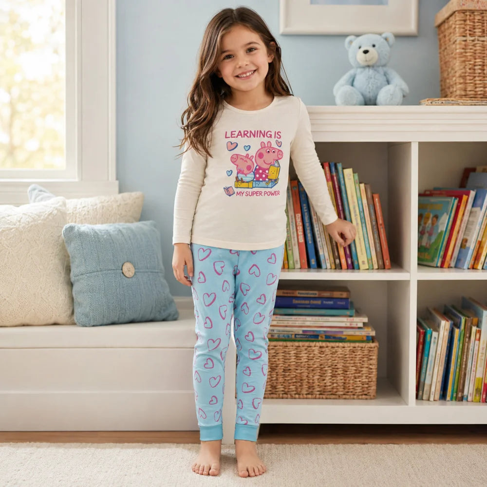 Peppa Wutz Pig Kinder Mädchen Schlafanzug Pyjama Gr. 116 - WS-Trend.de