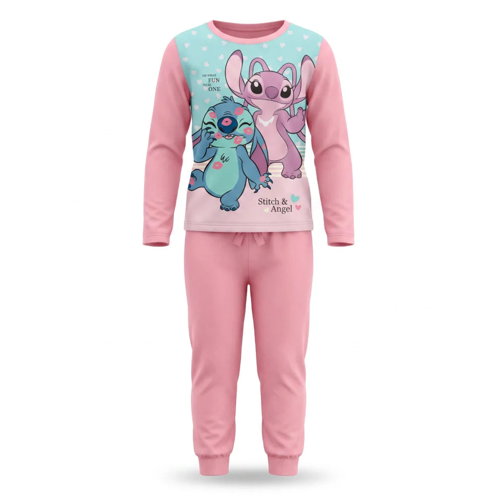Disney Stitch Kinder Mädchen Schlafanzug Pyjama Shirt Hose Gr. 98-140 Baumwolle - WS-Trend.de