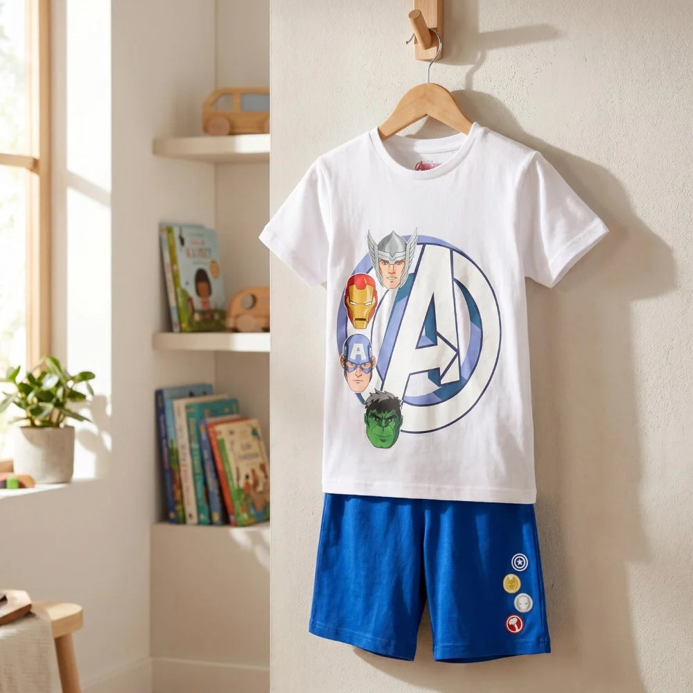 Marvel Avengers Kinder Schlafanzug Pyjama kurz Sleepwear 104 - 134 Thor Hulk - WS-Trend.de