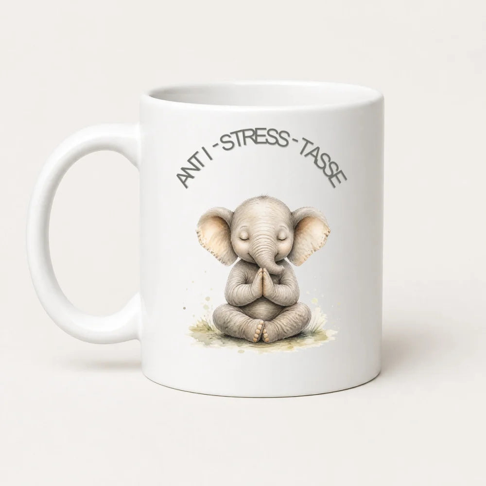 Anti-Stress-Tasse Elefant Aquarell 325 ml Keramik Geschenk - WS-Trend.de
