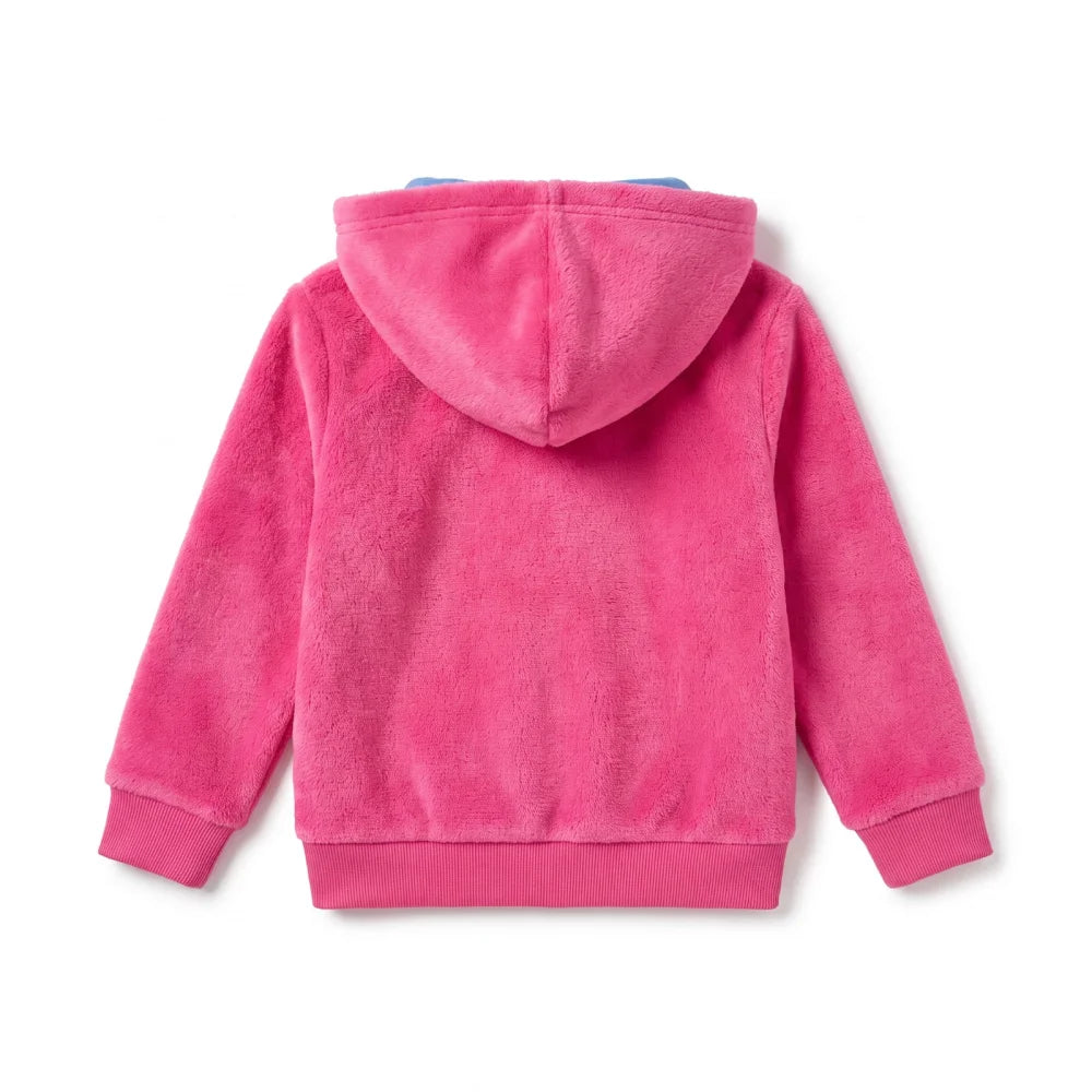 Disney Die Eiskönigin Elsa & Anna Kinder Coral-Fleece Kapuzenjacke Pink Gr. 98–128 - WS-Trend.de