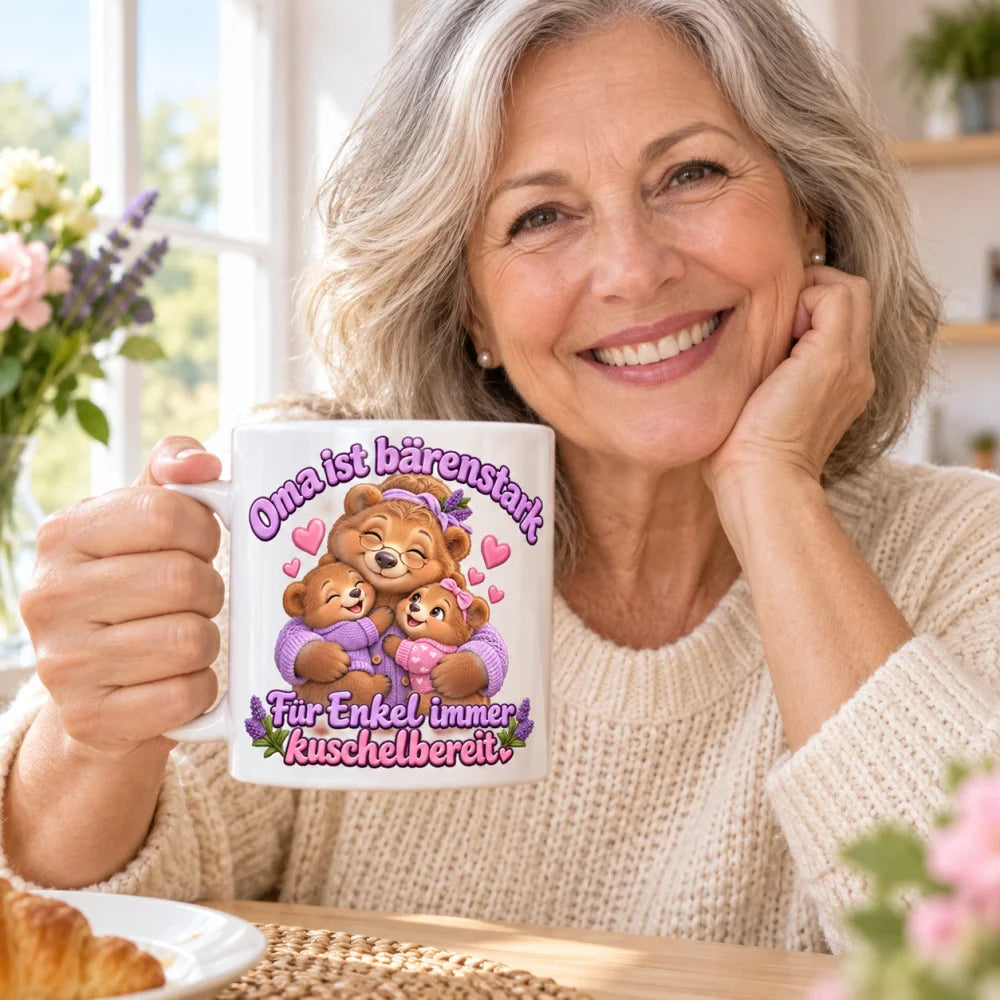 WS-Trend Bärenoma Tasse Keramik 330 ml Geschenk für Oma zum Geburtstag - WS-Trend.de
