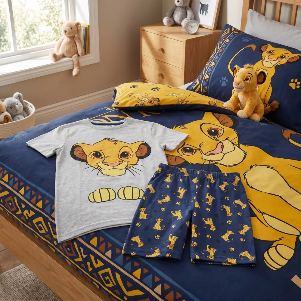 König der Löwen Simba Kinder kurzarm Schlafanzug Pyjama 98 -128 Baumwolle - WS-Trend.de