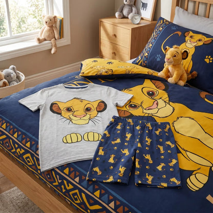 König der Löwen Simba Kinder kurzarm Schlafanzug Pyjama 98 -128 Baumwolle - WS-Trend.de