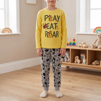 König Der Löwen Simba Kinder Jungen langarm Schlafanzug Pyjama Gr. 98-128 - WS-Trend.de