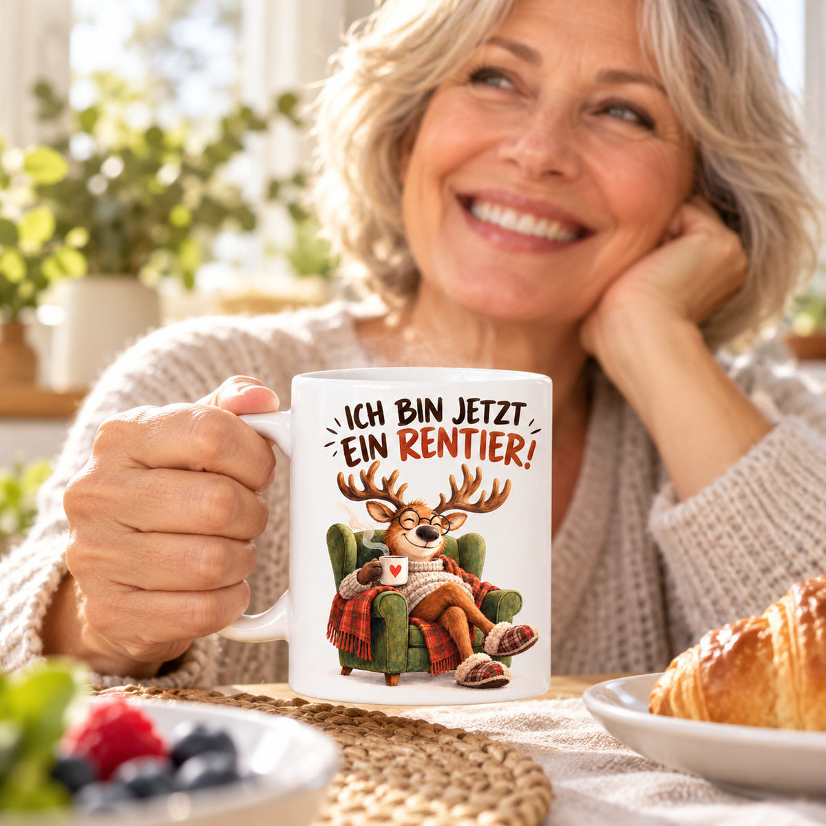 Rententasse mit Spruch Keramik 330ml Geschenk zum Ruhestand beidseitig
