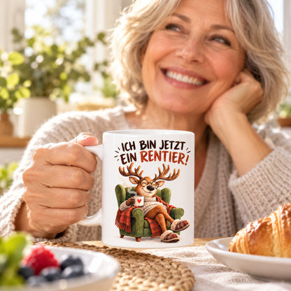 Rententasse mit Spruch Keramik 330ml Geschenk zum Ruhestand beidseitig