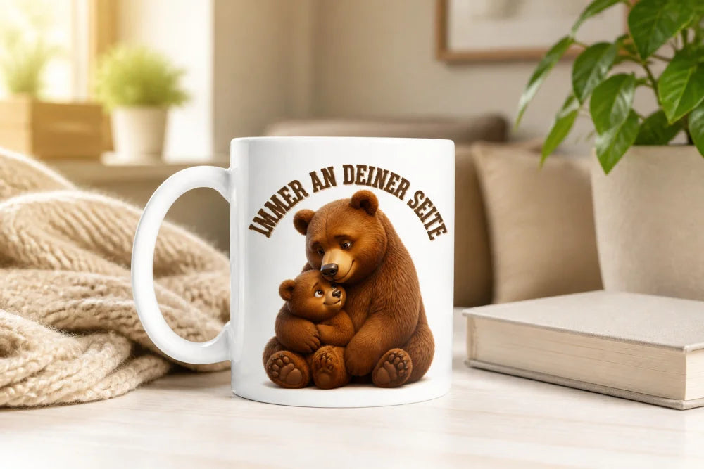 Immer an deiner Seite Tasse 325 ml Keramik Tiermotiv Geschenkidee Bunt - WS-Trend.de