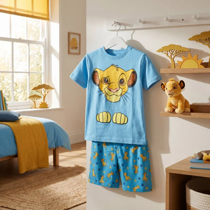 König der Löwen Simba Kinder kurzarm Schlafanzug Pyjama 98 -128 Baumwolle - WS-Trend.de