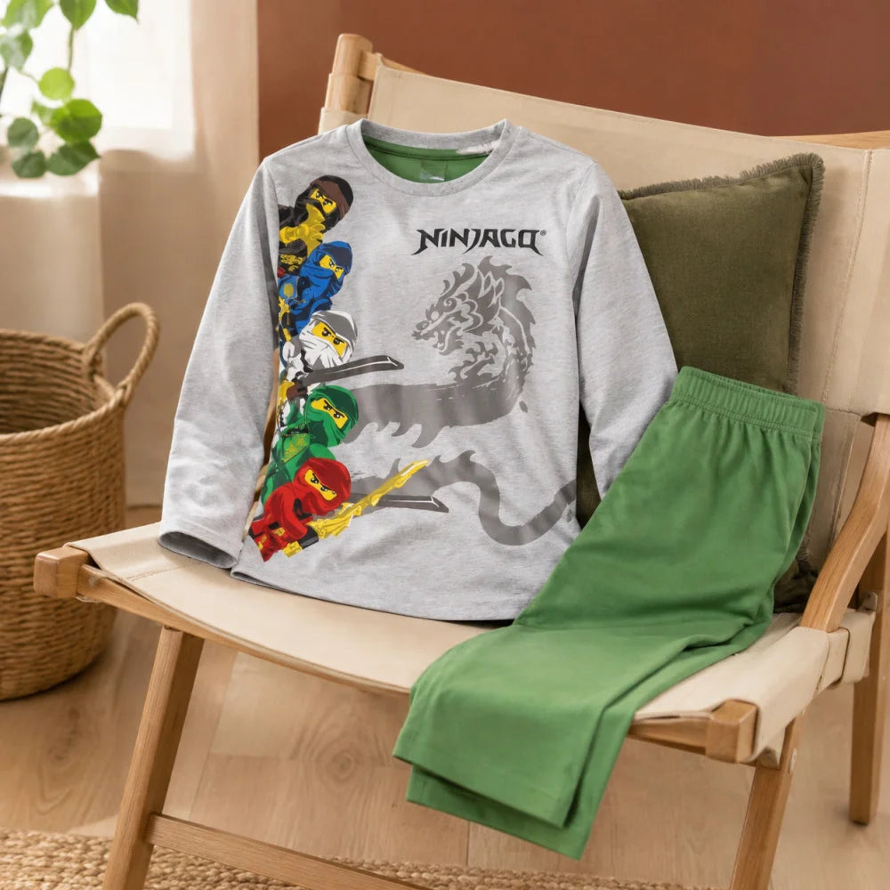 LEGO® Ninjago Jungen Kinder Pyjama Schlafanzug 98 -104 Kai Jay Zane Lloyd - WS-Trend.de