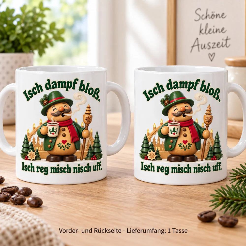 WS-Trend Räuchermann Tasse sächsischer Spruch Keramik 330 ml fürs Büro - WS-Trend.de