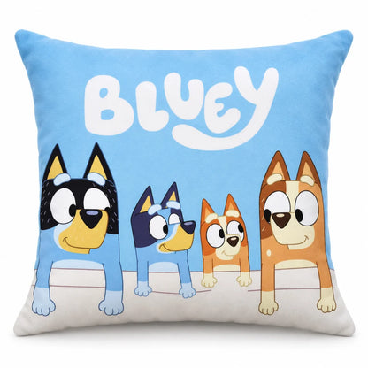 Bluey und Bingo Wendekissen 40x40x7 cm Dekokissen Hellblau Weiß - WS-Trend.de