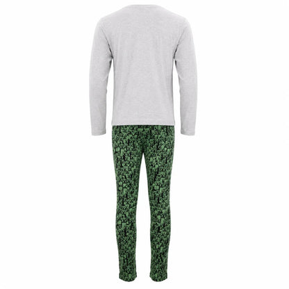 Schlafanzug Minecraft Creeper Gamer Jungen Kinder lang Pyjama - WS-Trend.de
