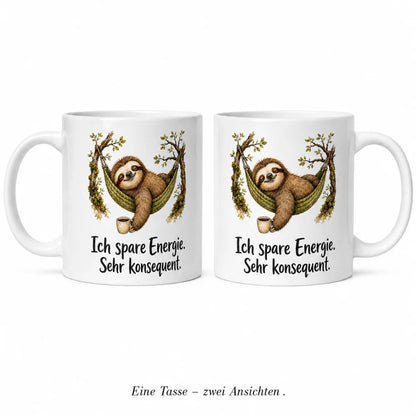 Faultier Anti-Stress-Tasse - lustiger Spruch - weiß aus Keramik 330 ml - WS-Trend.de