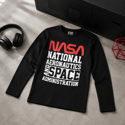 Print-Shirt NASA Space Center Kinder Jungen langarm T-Shirt Langarmshirt - WS-Trend.de