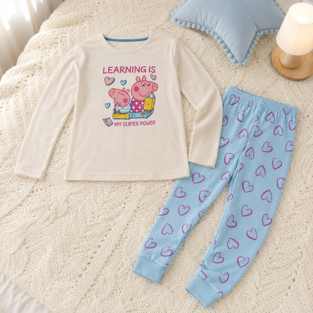 Peppa Wutz Pig Kinder Mädchen Schlafanzug Pyjama Gr. 116 - WS-Trend.de