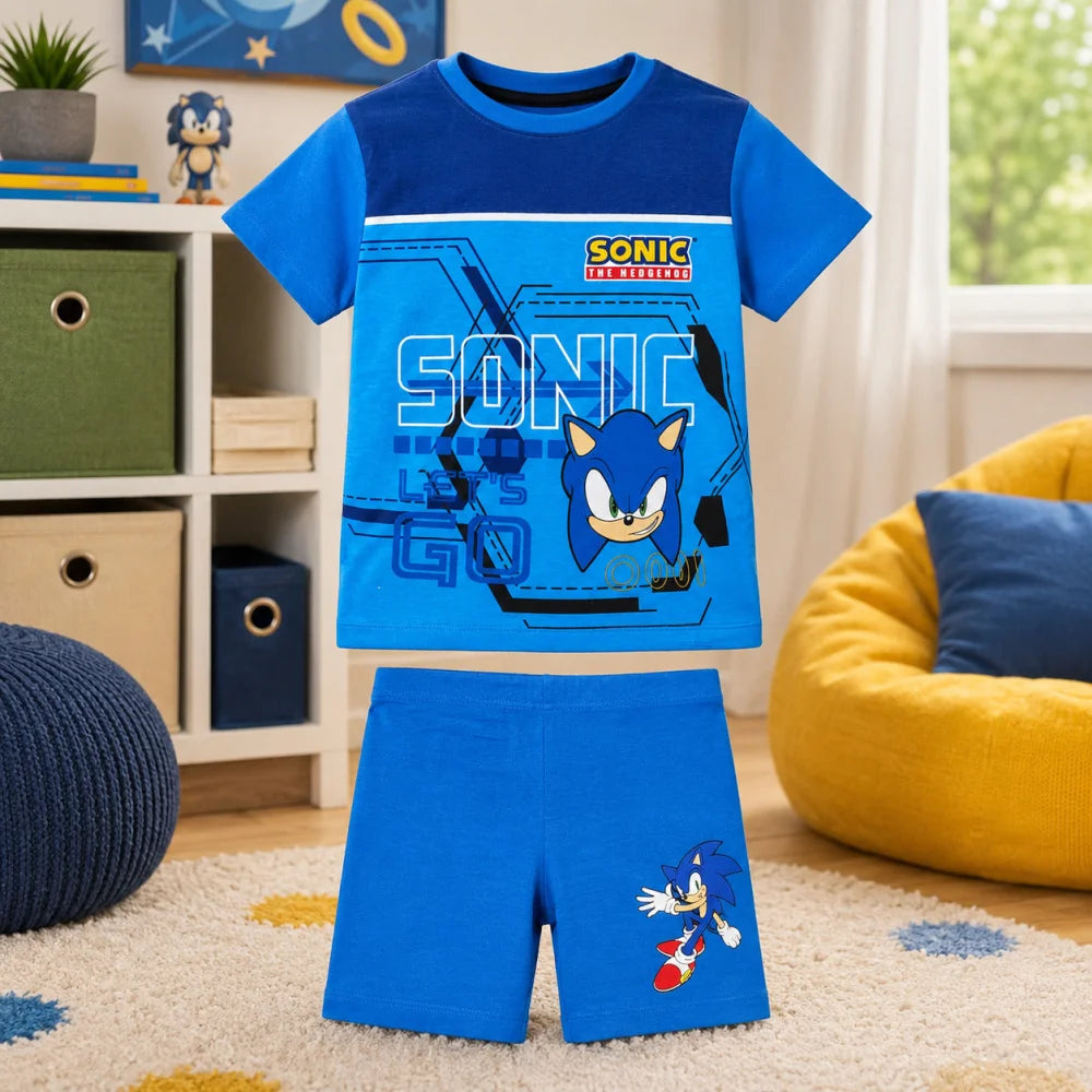 Sonic The Hedgehog Kinder Sommerset Shorts plus T-Shirt Gr. 98 Baumwolle - WS-Trend.de