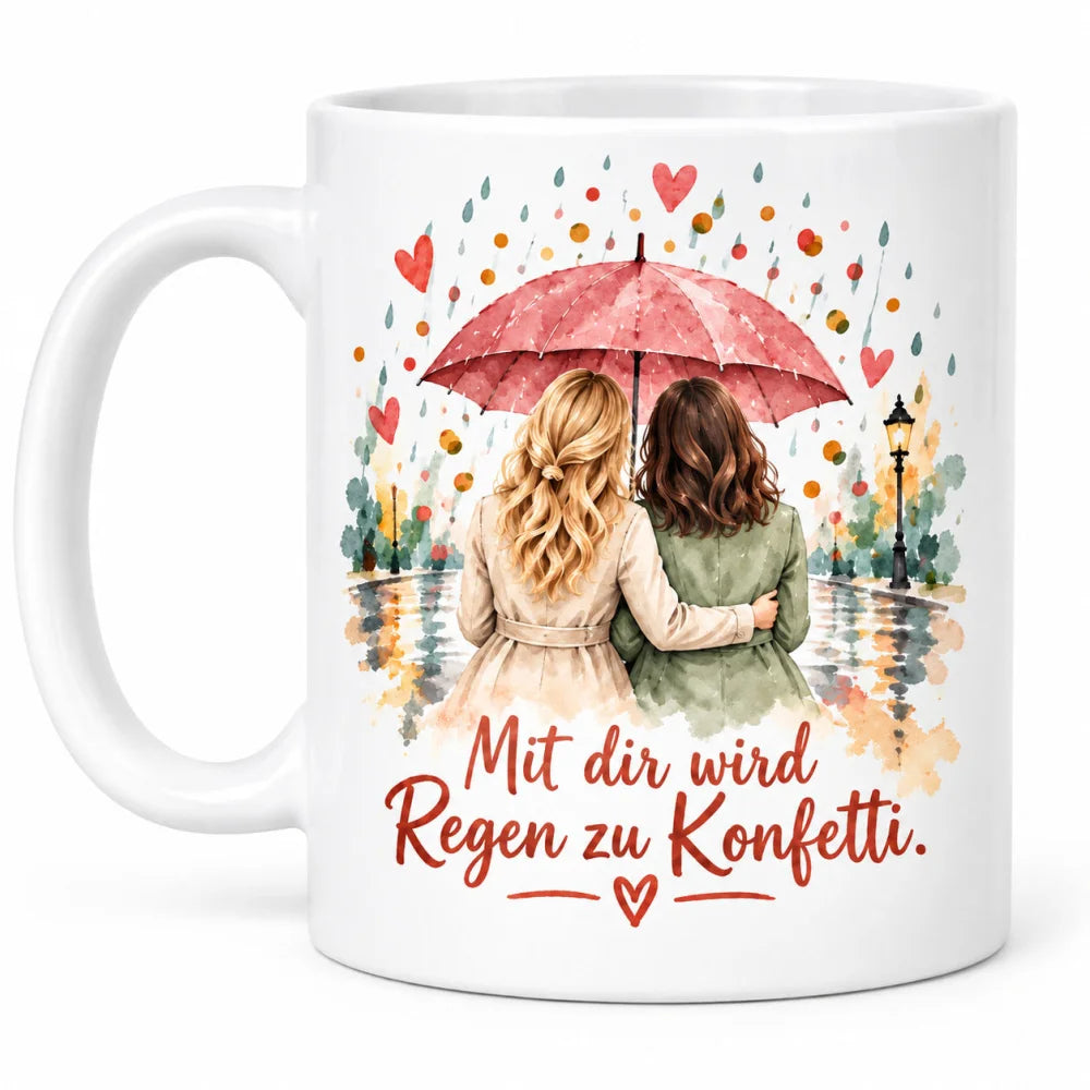 Beste Freundin Tasse mit Spruch – Aquarell Geschenk aus Keramik 330 ml - WS-Trend.de