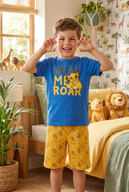 König der Löwen Simba Kinder Schlafanzug Pyjama kurzarm 98 -128 Baumwolle - WS-Trend.de