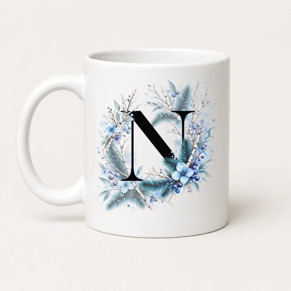 Winter Tasse A-Z Buchstaben 325 ml Keramik Geschenkidee personalisiert - WS-Trend.de