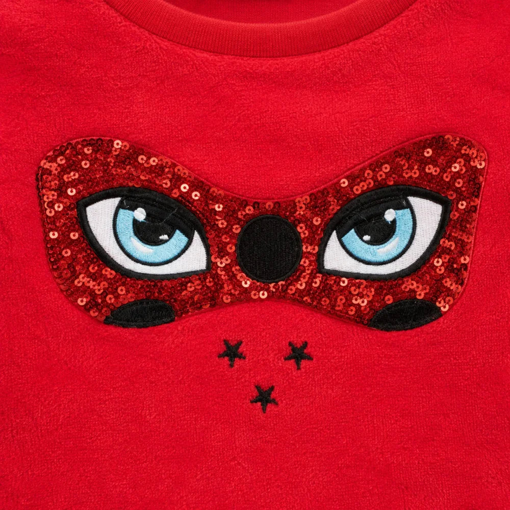Miraculous Ladybug Kinder Fleece Pullover Sweater Rot Schwarz Gr. 104 - WS-Trend.de