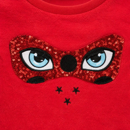 Miraculous Ladybug Kinder Fleece Pullover Sweater Rot Schwarz Gr. 104 - WS-Trend.de