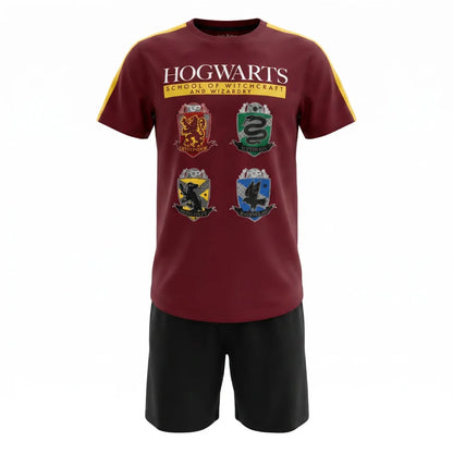 Harry Potter Hogwarts Kinder Schlafanzug Pyjama kurzarm 134 -164 Baumwolle - WS-Trend.de