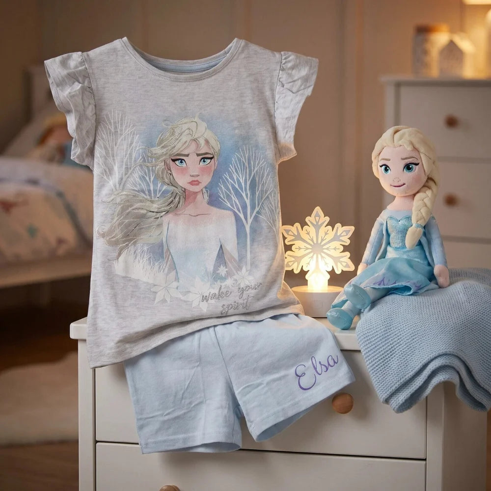 Disney Die Eiskönigin Kinder kurzarm Schlafanzug Pyjama 104 - 134 baumwolle NEU - WS-Trend.de