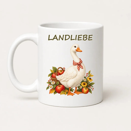 Landliebe Gans Tasse – Cottagecore Keramikbecher 325 ml - WS-Trend.de