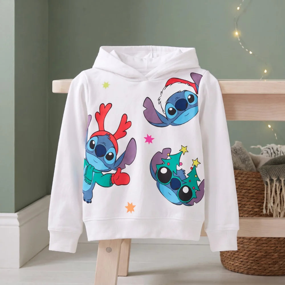 Disney Stitch Weihnachts-Hoodie für Jungen Blau oder Weiß Größen 98–128 - WS-Trend.de