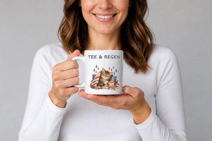 Tee & Regen Katze Tasse – gemütlicher Keramikbecher 325 ml - WS-Trend.de