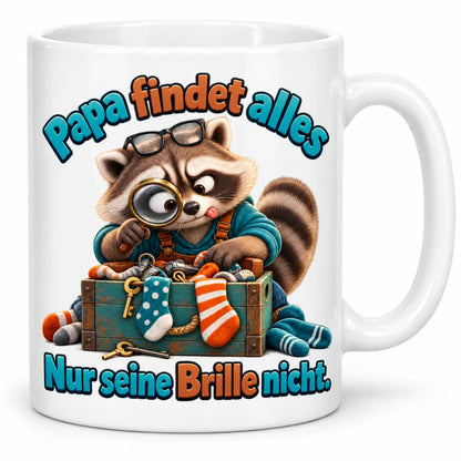 WS-Trend Waschbärpapa Kaffeetasse Keramik 330 ml Geschenk zum Vatertag - WS-Trend.de