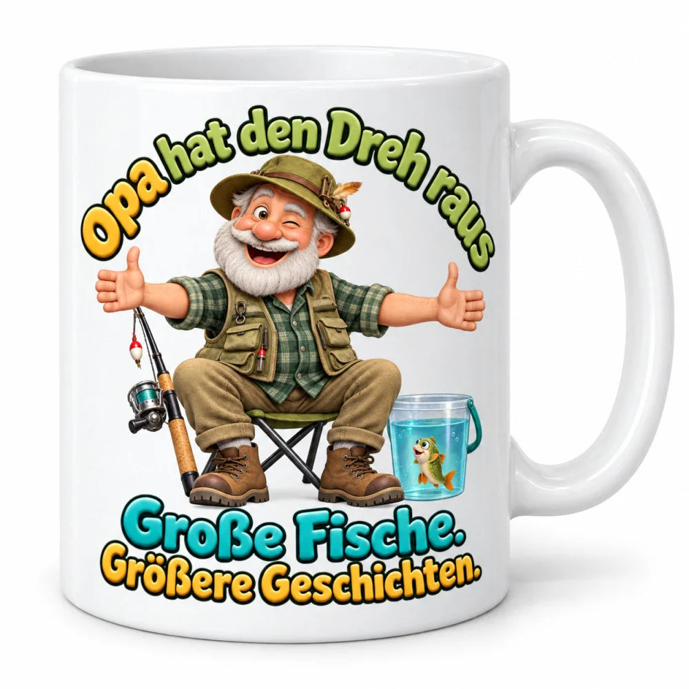 WS-Trend Angleropa Tasse Keramik 330 ml Geschenkidee für den Großvater - WS-Trend.de