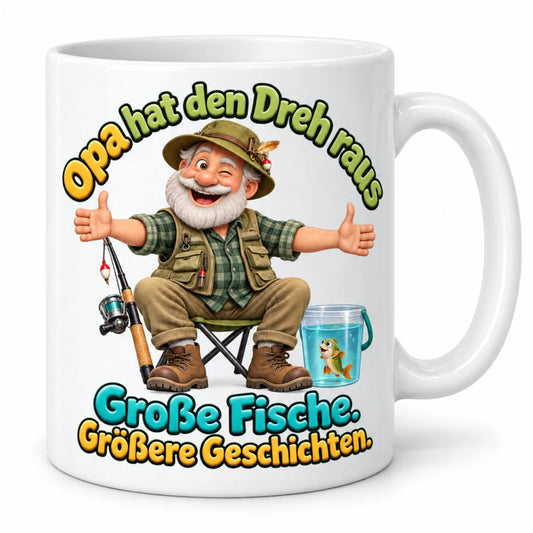 WS-Trend Angleropa Tasse Keramik 330 ml Geschenkidee für den Großvater - WS-Trend.de