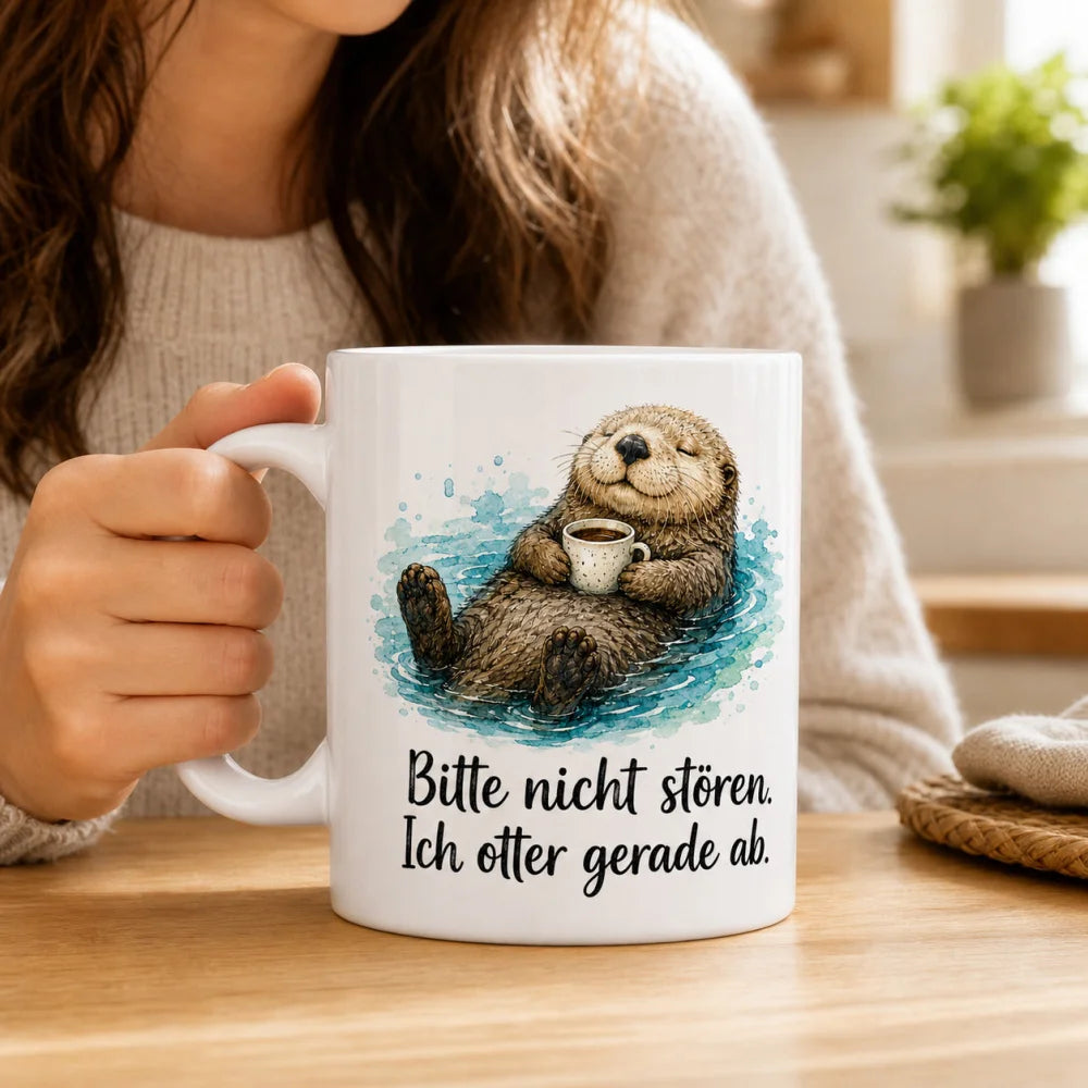 Otter Anti-Stress-Tasse - Geschenkidee mit Spruch - aus Keramik 330 ml - WS-Trend.de