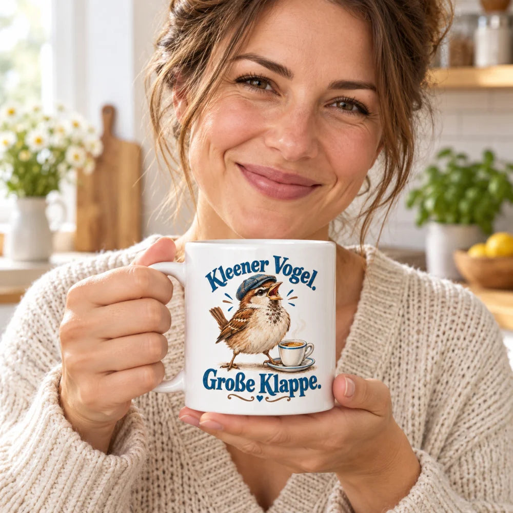 WS-Trend Berliner Spatz Tasse mit Spruch Keramik 330 ml für Kaffeefans - WS-Trend.de