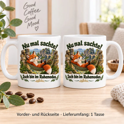WS-Trend Bastei Fuchs Tasse sächsischer Spruch Keramik 330 ml Geschenk - WS-Trend.de