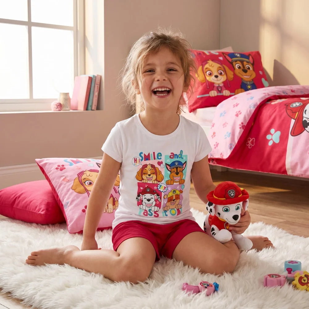 Paw Patrol Welpen Kinder kurzarm Schlafanzug Pyjama 98 -128 Baumwolle - WS-Trend.de