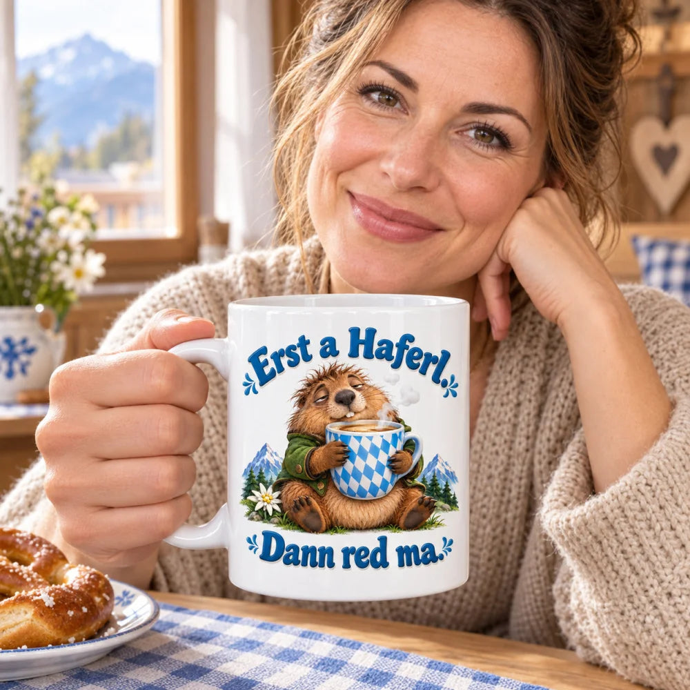WS-Trend Murmeltier Tasse mit bayerischem Spruch Keramik 330 ml lustig - WS-Trend.de