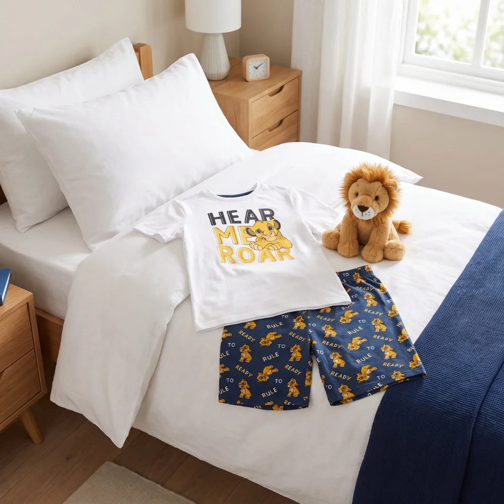König der Löwen Simba Kinder Schlafanzug Pyjama kurzarm 98 -128 Baumwolle - WS-Trend.de