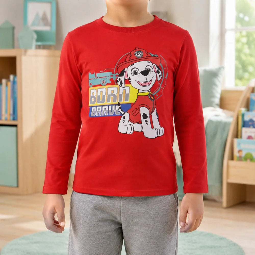 Paw Patrol Jungen Kinder langarm Shirt Marshall 100% Baumwolle - WS-Trend.de