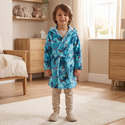 Disney Lilo und Stitch Kinder Mädchen Fleece Bademantel mit Kapuze Gr. 98 - 104 - WS-Trend.de