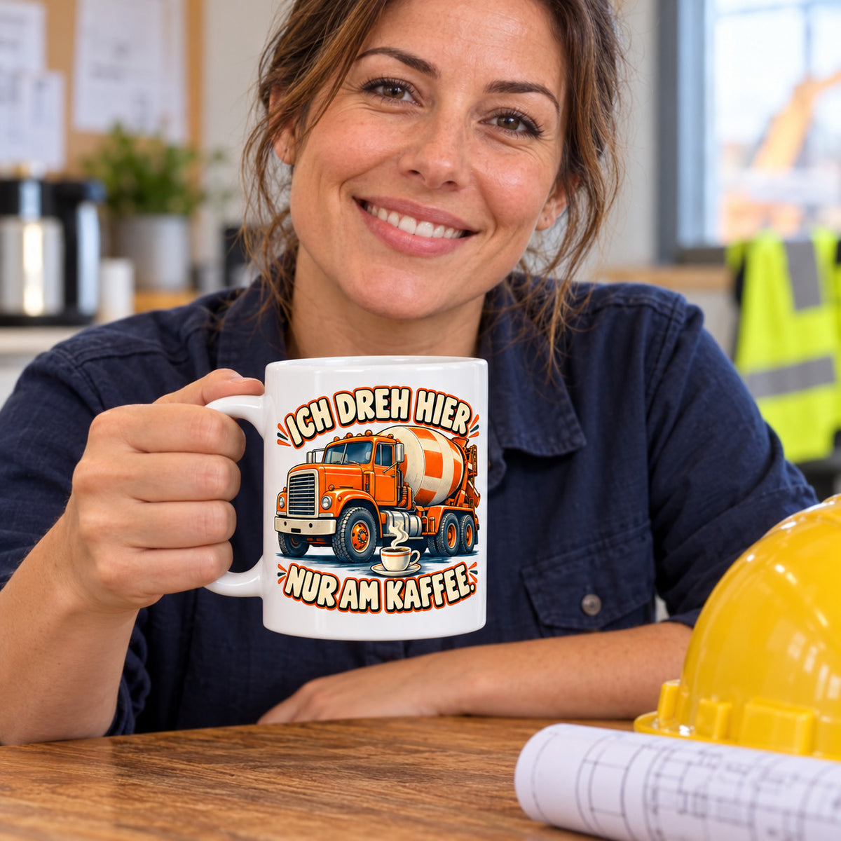 Baustellen Tasse Spruch Keramik 330 ml Geschenk Bauarbeiter beidseitig