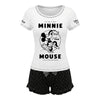 Schlafanzug Disney Disney Minnie Maus Damen-Pyjama Set Kurzarm Shirt & Shorts S–XL