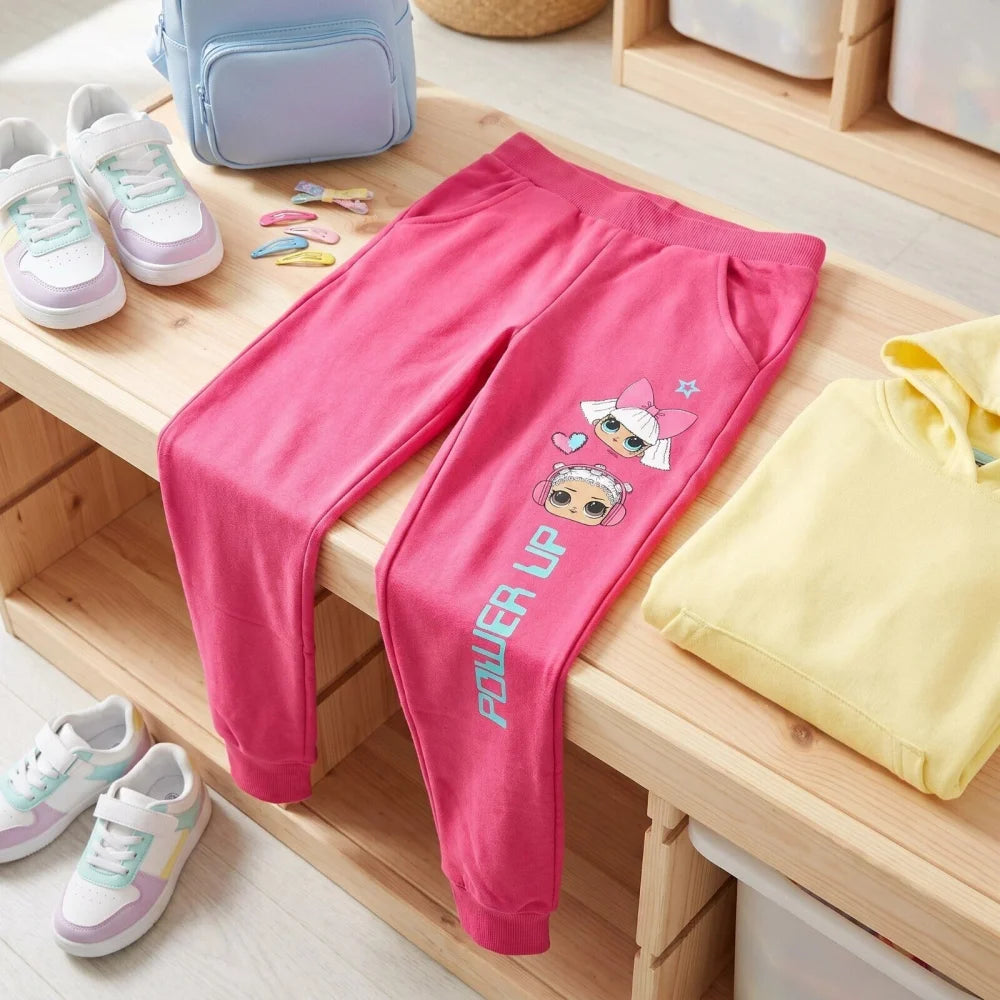 LOL Surprise Kinder Jogginghose Hose Freizeithose Mädchen Grau Pink 104-110 - WS-Trend.de