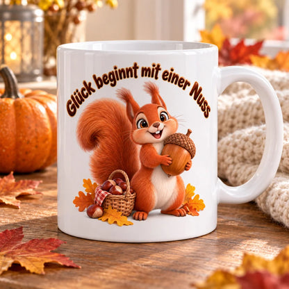 WS-Trend Herbst Tasse Eichhörnchen mit Spruch Keramik 330 ml - WS-Trend.de