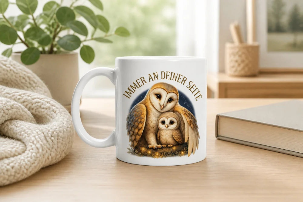 Immer an deiner Seite Tasse 325 ml Keramik Tiermotiv Geschenkidee Bunt - WS-Trend.de
